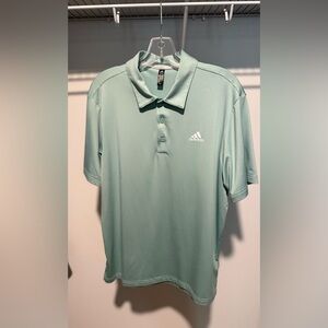 Adidas Light Green Golf Polo Shirt